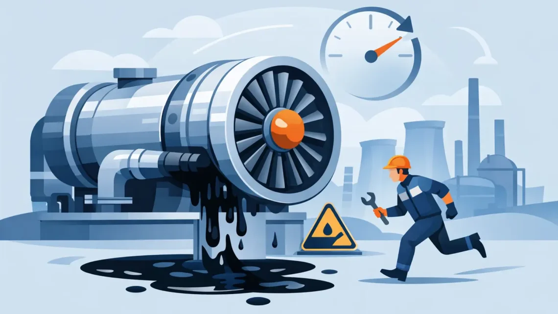 Turbina diesel vazando óleo exige ação rápida