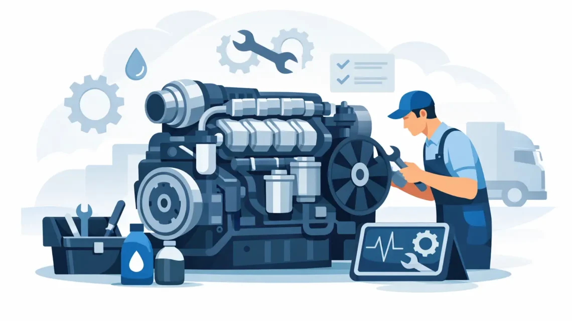 Guia de manutenção de motor diesel pesado