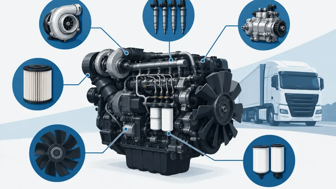 Componentes críticos do sistema diesel pesado